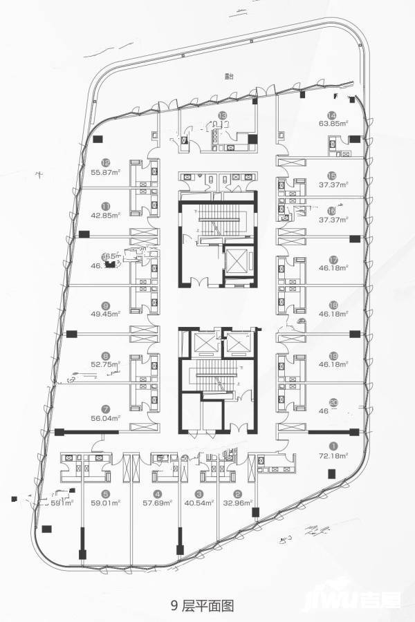 金地中法仟佰汇普通住宅37.4㎡户型图