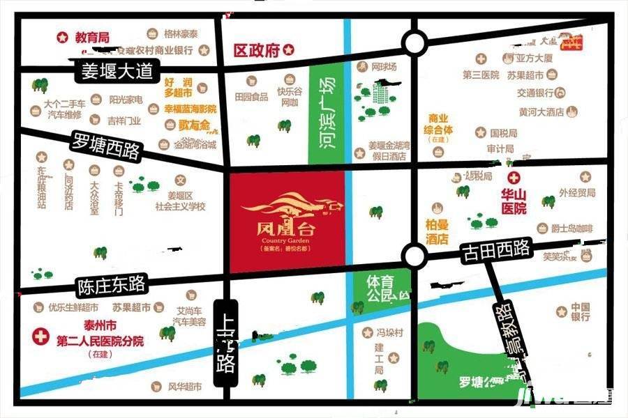 碧桂园中天凤凰台位置交通图