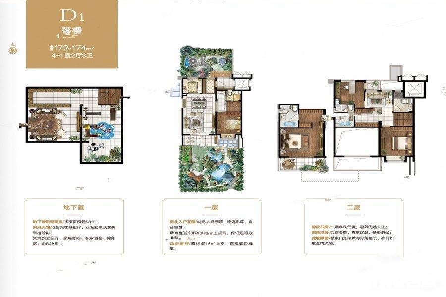 实地君兰汀岸5室2厅3卫172㎡户型图