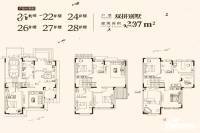 三源英华郡Ⅱ期5室3厅4卫307㎡户型图