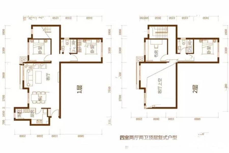 蓟县祥和家园4室2厅2卫154.5㎡户型图