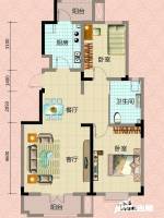 天津海棠湾花园2室2厅1卫102㎡户型图