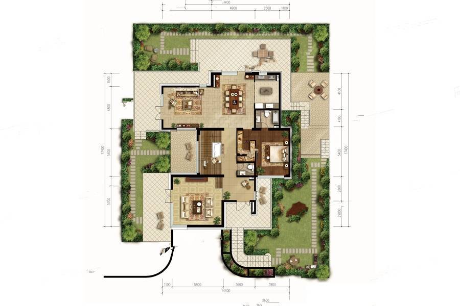 绿地乾逅院4室4厅5卫467㎡户型图