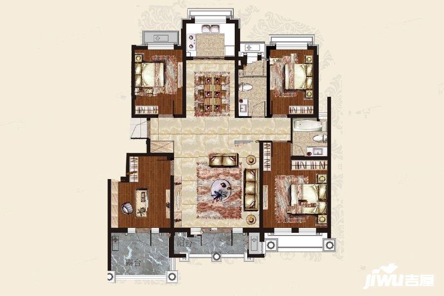 瑞马意墅4室2厅2卫145㎡户型图