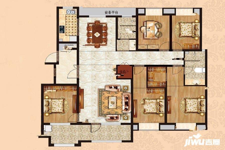 兖州瑞马名门5室2厅2卫185㎡户型图