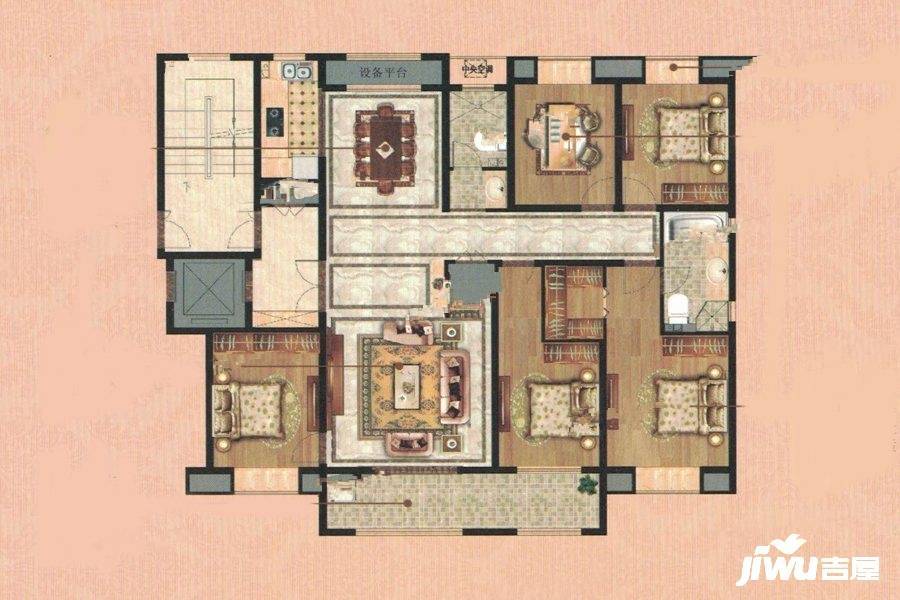 兖州瑞马名门5室2厅2卫178㎡户型图