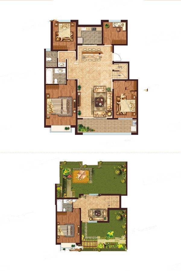 睿湖印象5室3厅3卫214.9㎡户型图