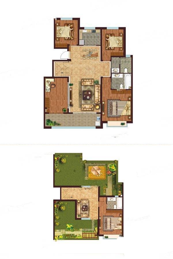 睿湖印象5室3厅3卫201.3㎡户型图