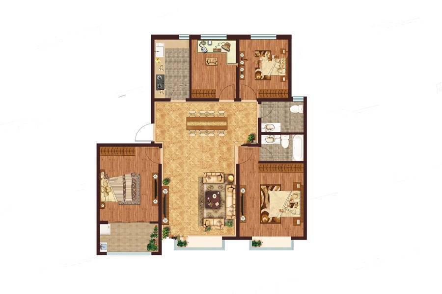 睿湖印象4室4厅2卫150.3㎡户型图