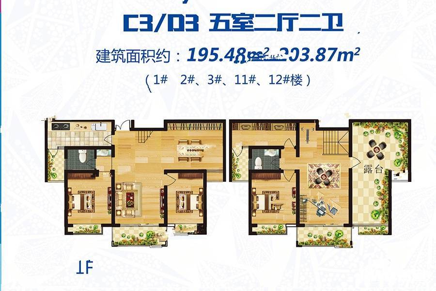 中房印象5室2厅2卫195.5㎡户型图