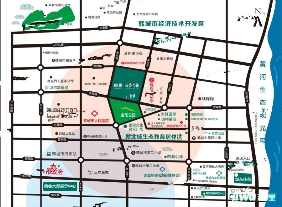 黄河芸香小镇位置交通图