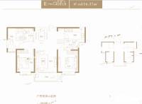 恒昌名门世园3室2厅2卫116.4㎡户型图