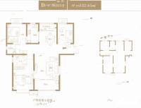 恒昌名门世园3室2厅2卫132.6㎡户型图