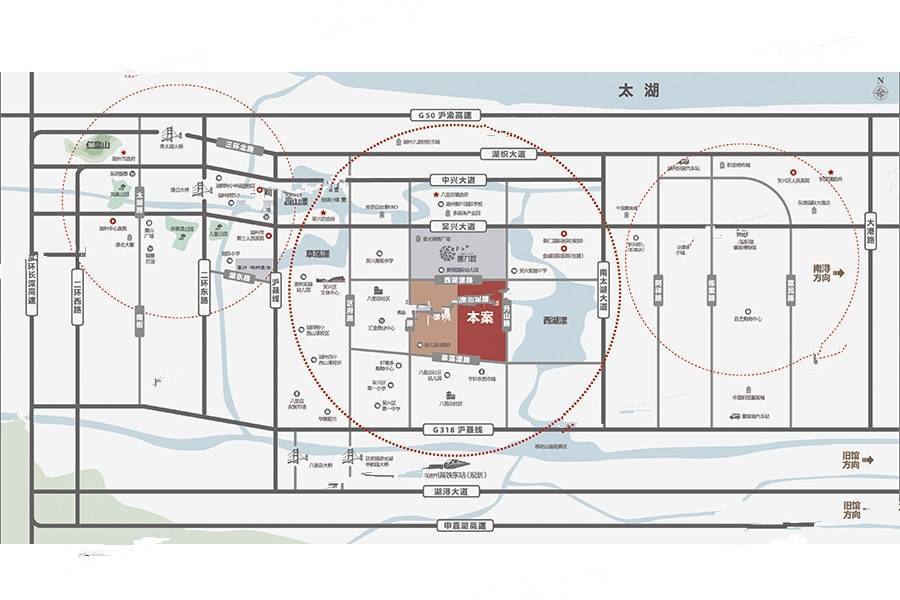 富力绿地西湖观邸位置交通图图片