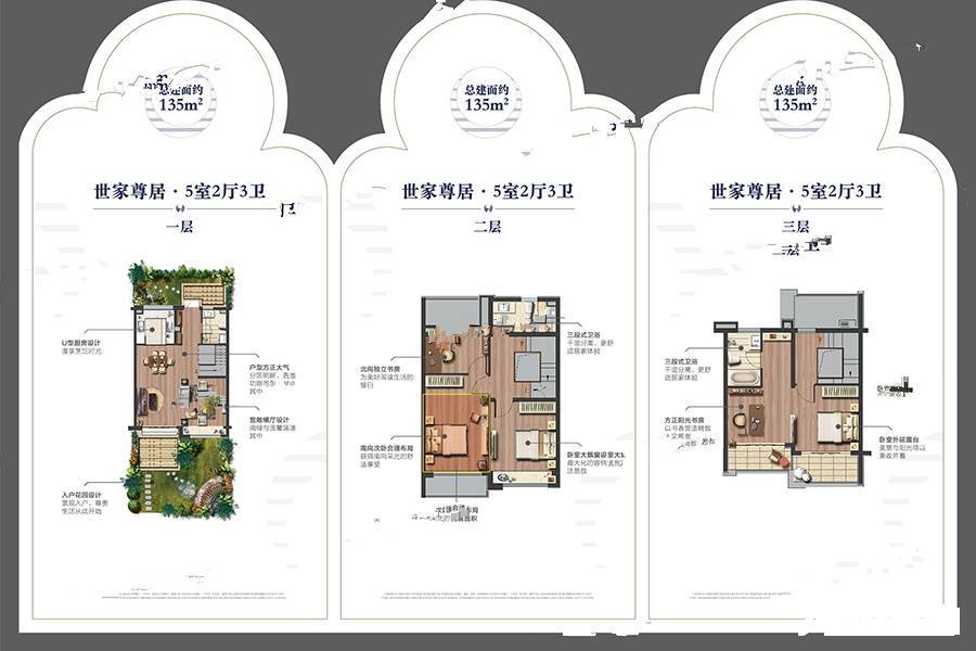 光明梦想城5室2厅3卫135㎡户型图