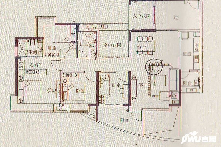 水电广场4室2厅2卫136㎡户型图