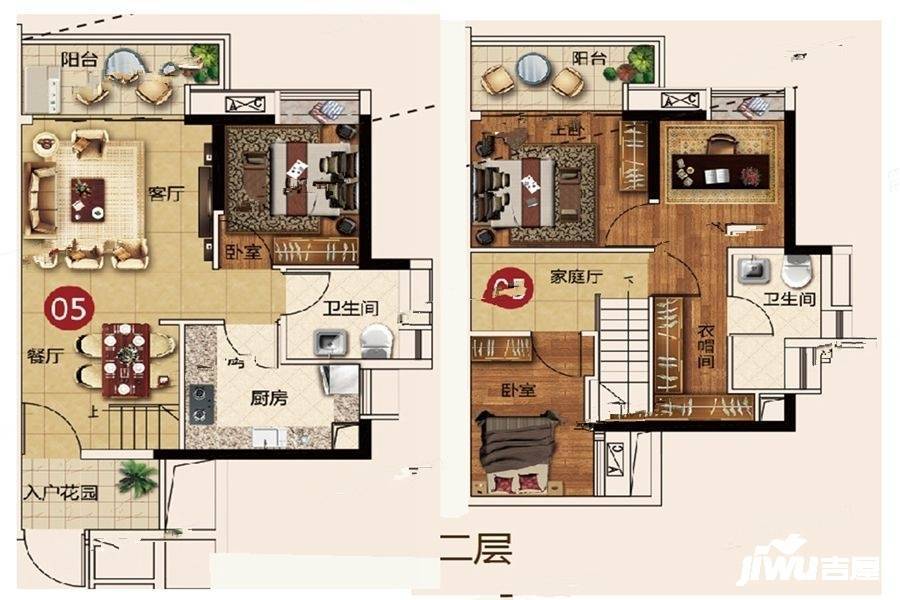 越秀星汇云城4室3厅2卫85㎡户型图