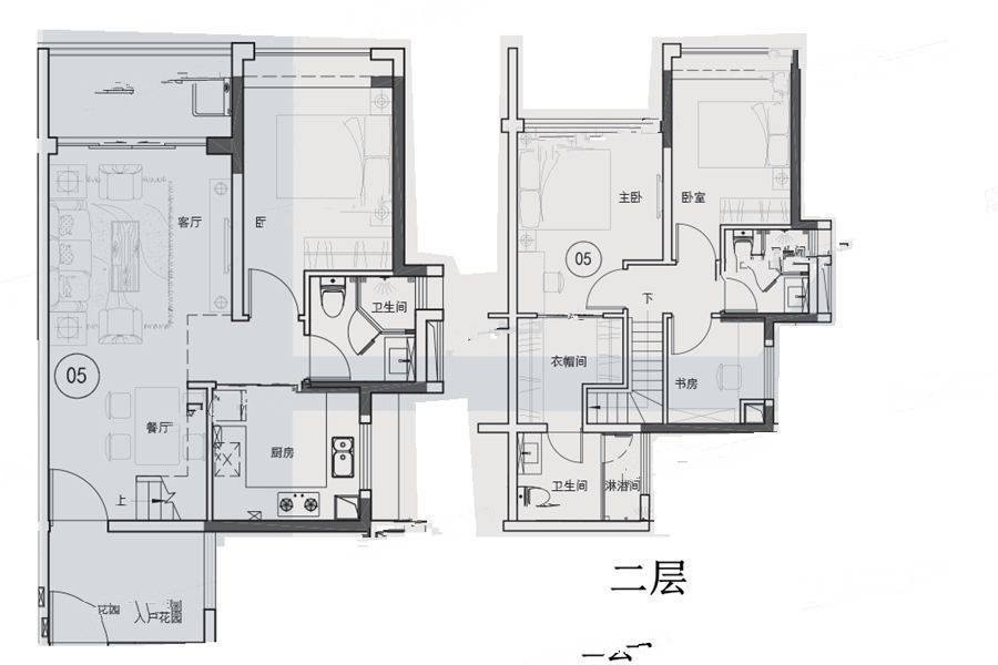 越秀东坡4室2厅3卫102㎡户型图