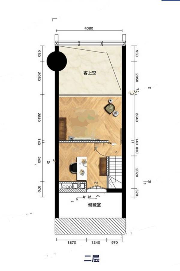 广州国际港航中心（一期）2室0厅1卫60㎡户型图