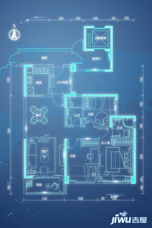 科慧花园105㎡c户型