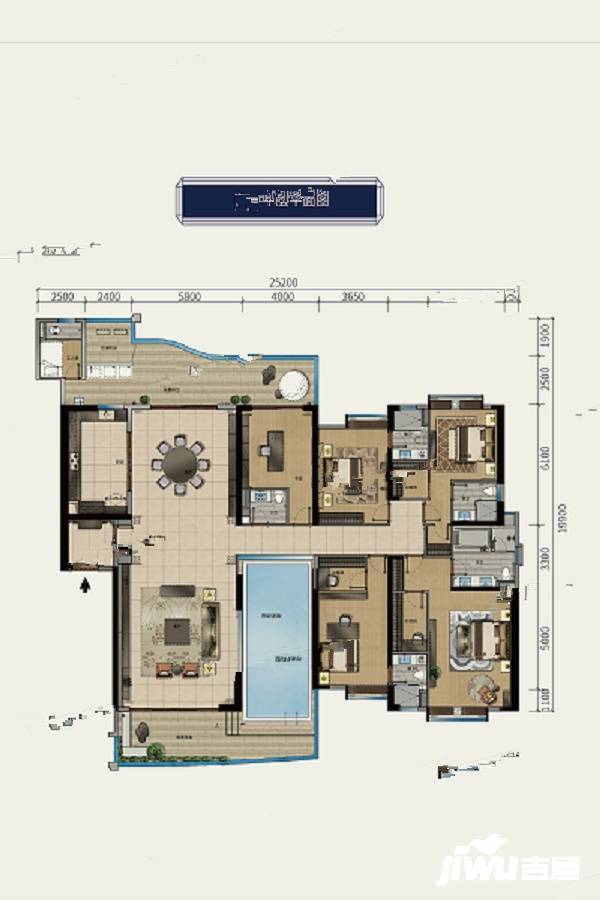 华标峰湖御境6室2厅6卫414㎡户型图