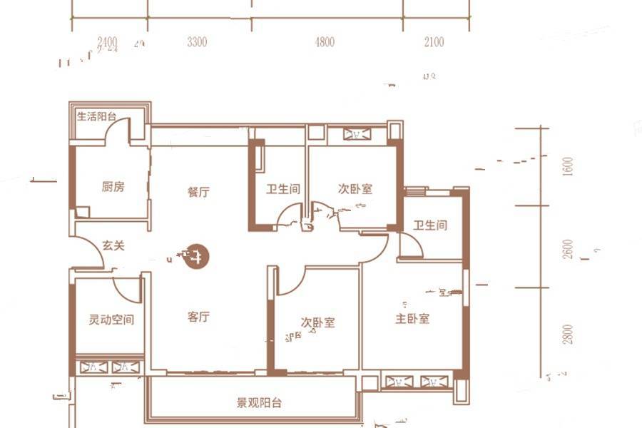 南沙水恋3室2厅2卫114.7㎡户型图