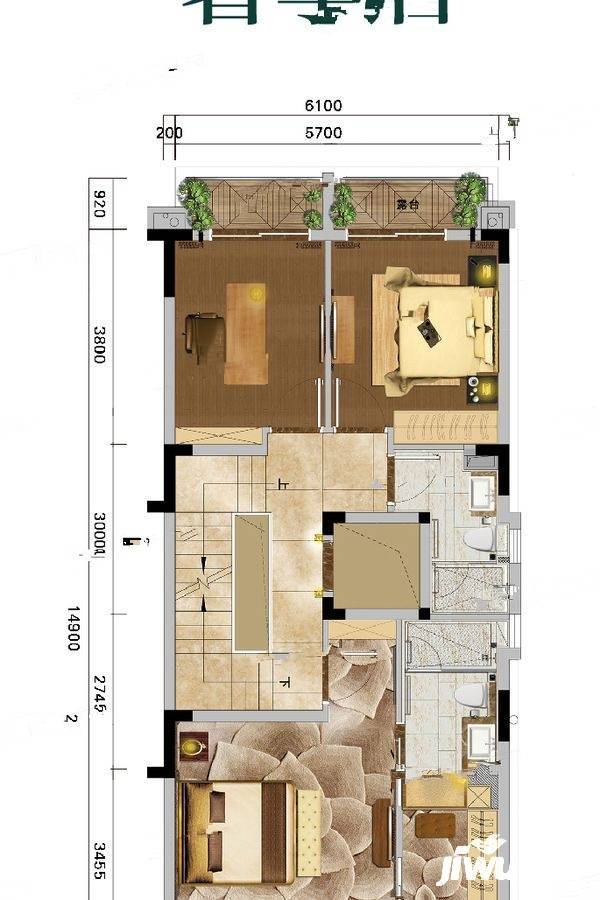 华标峰湖御境6室3厅5卫300㎡户型图