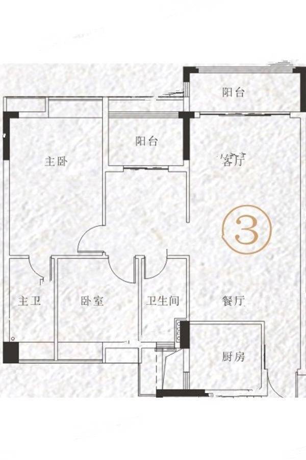 安合花园2室2厅2卫94.5㎡户型图