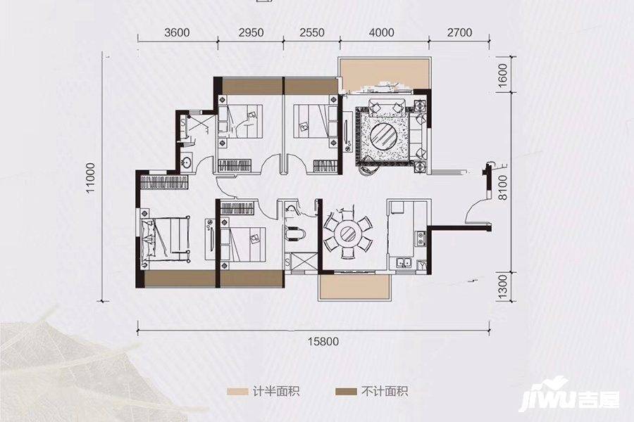 廉江锦绣华景4室2厅2卫135㎡户型图