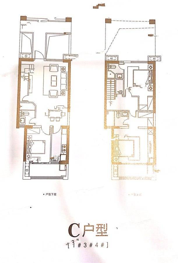 新城悦港名都3室2厅3卫120㎡户型图