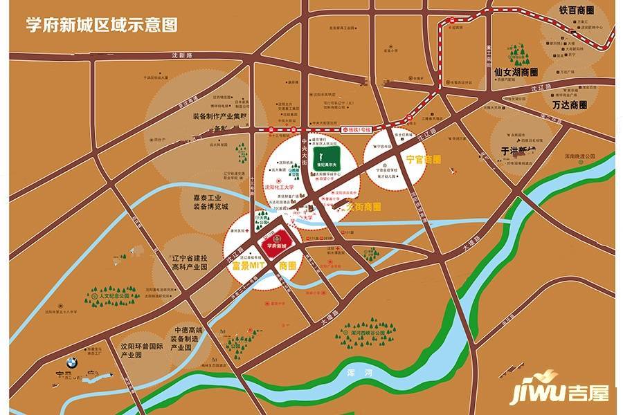 富景学府新城位置交通图
