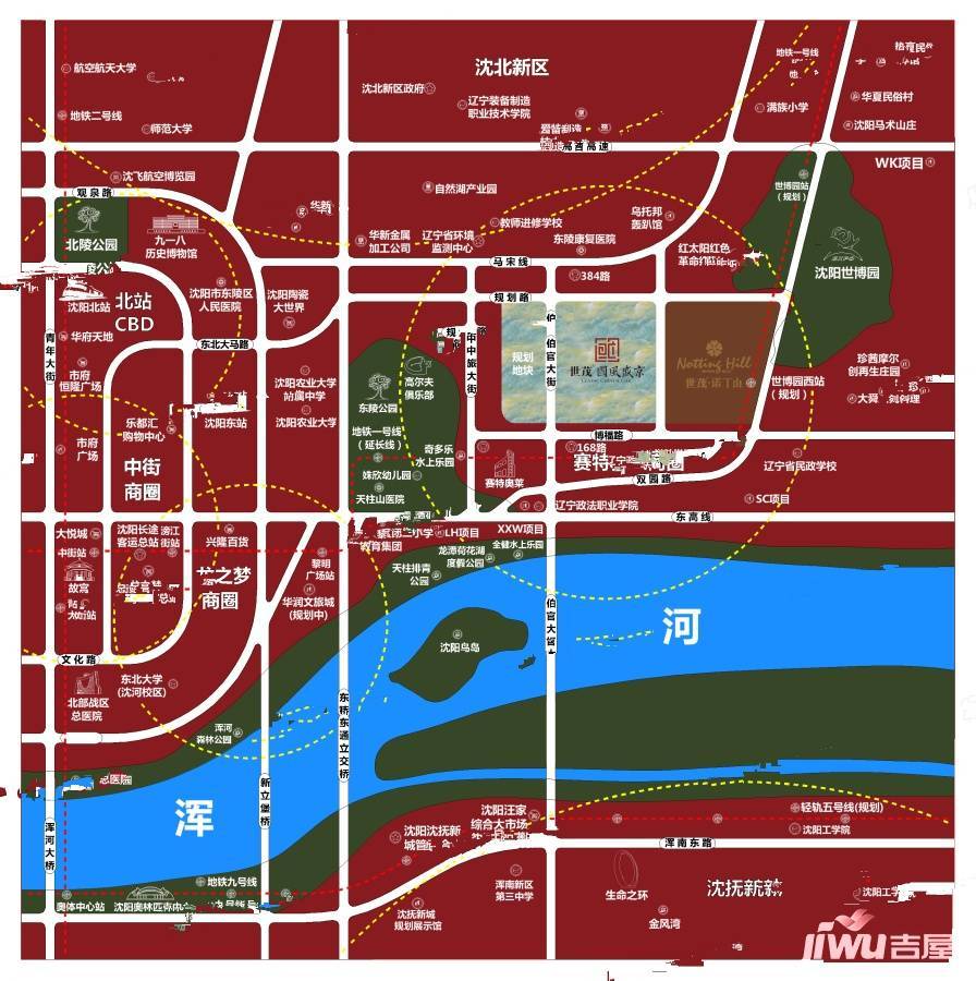 世茂国风盛京位置交通图