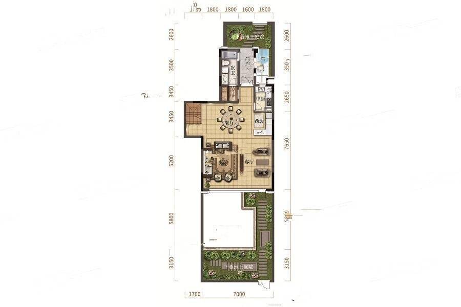 美的盛堂2室3厅2卫160㎡户型图