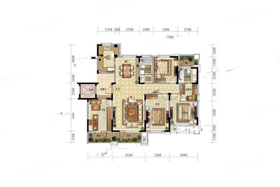 银基观澜庭4室2厅2卫165㎡户型图