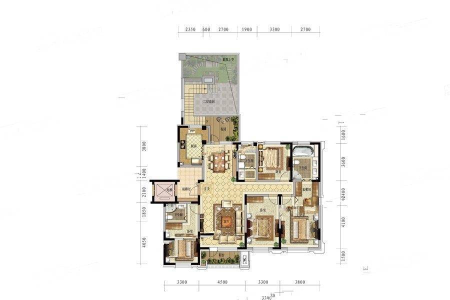 银基观澜庭4室2厅3卫180㎡户型图