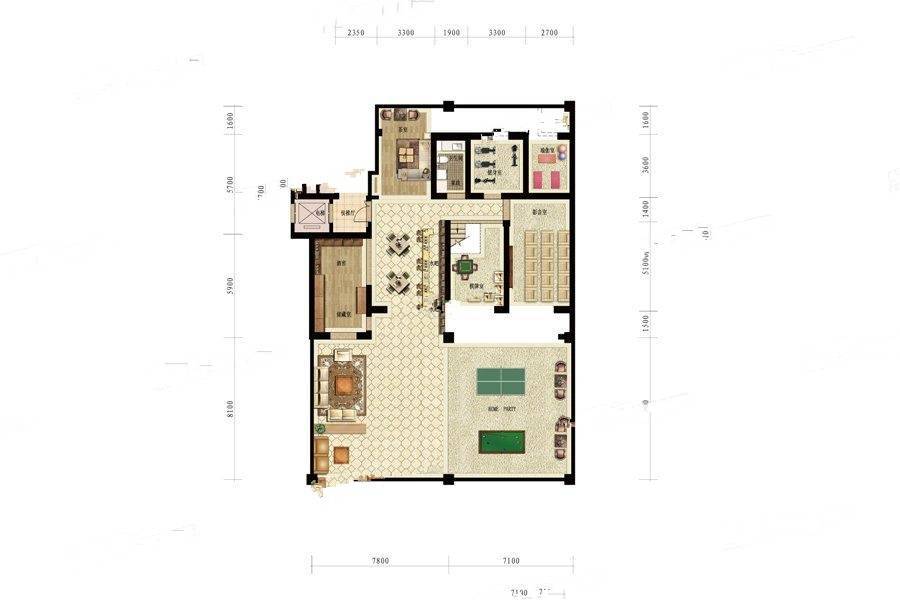 银基观澜庭4室2厅3卫180㎡户型图