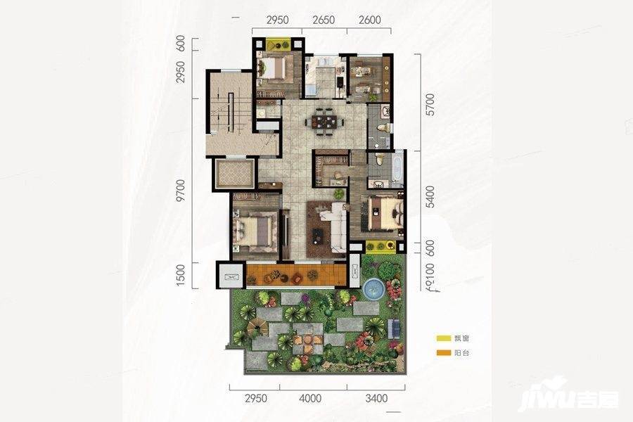 阳光城璞悦4室2厅2卫132㎡户型图