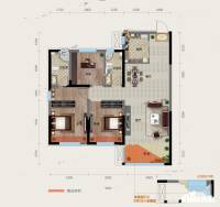 富禹盛京学府3室2厅2卫113㎡户型图