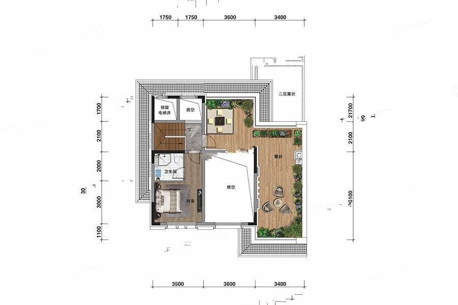 华润净月臺3室3厅3卫180㎡户型图