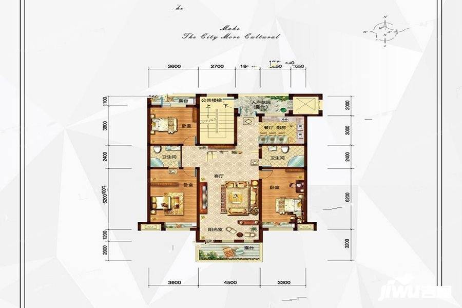 玉祥明居3室2厅2卫155㎡户型图