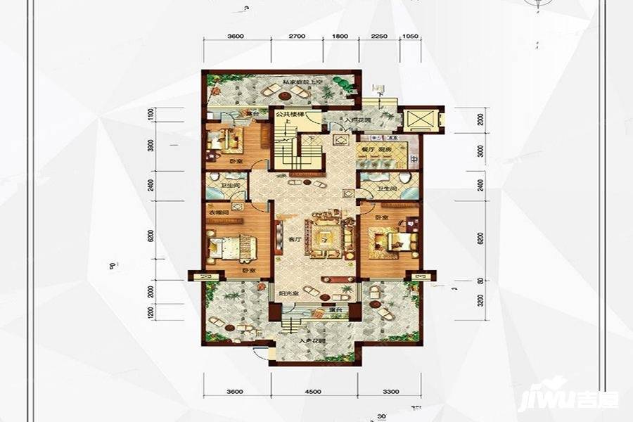 玉祥明居3室2厅2卫158㎡户型图