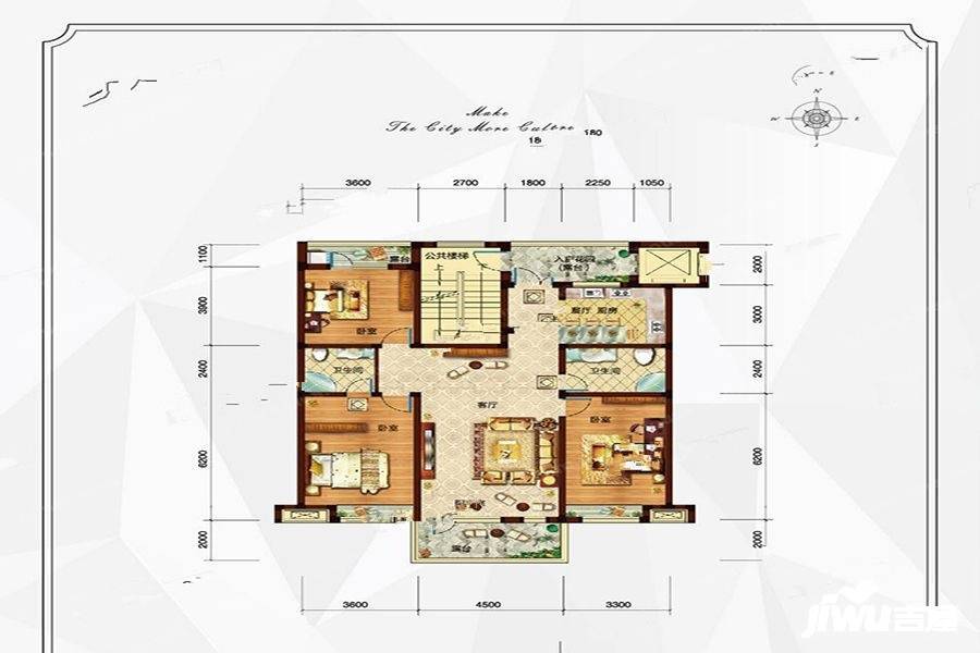 玉祥明居3室2厅2卫145㎡户型图