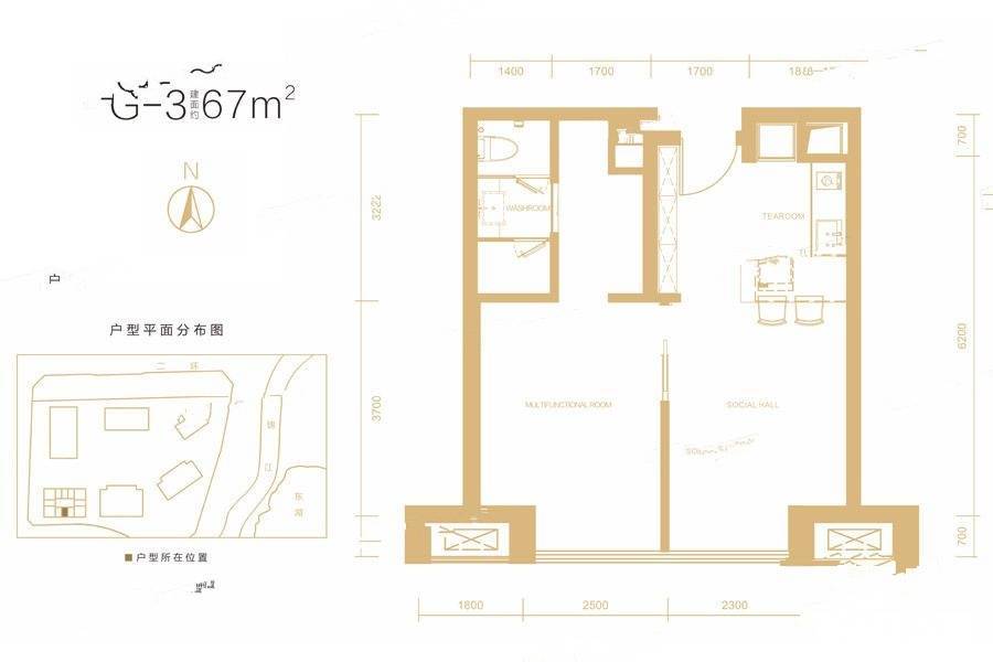 保利天悦1室0厅0卫67㎡户型图