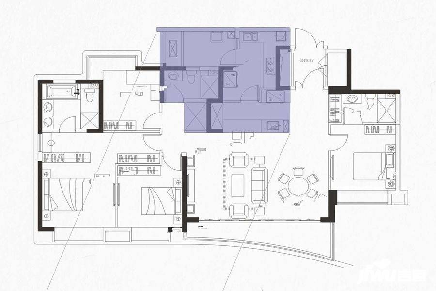 麓湖生态城4室2厅3卫185㎡户型图