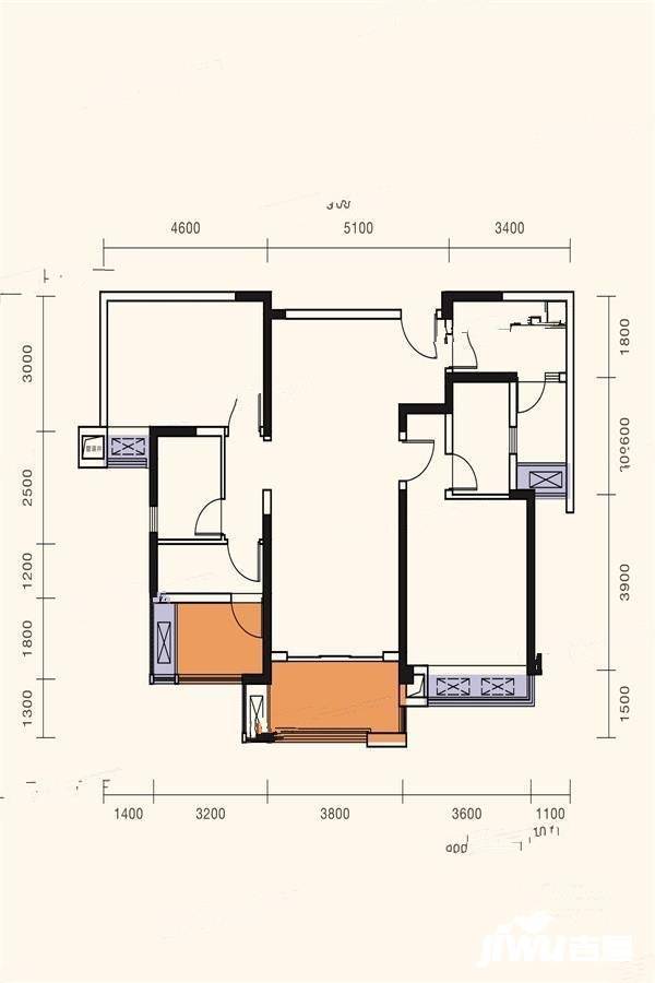 融创玖阙府3室2厅2卫113㎡户型图