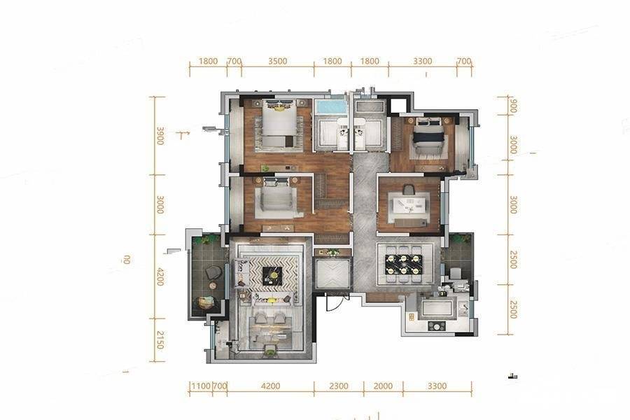 電建地產洺悅御府建面約148平c-3戶型