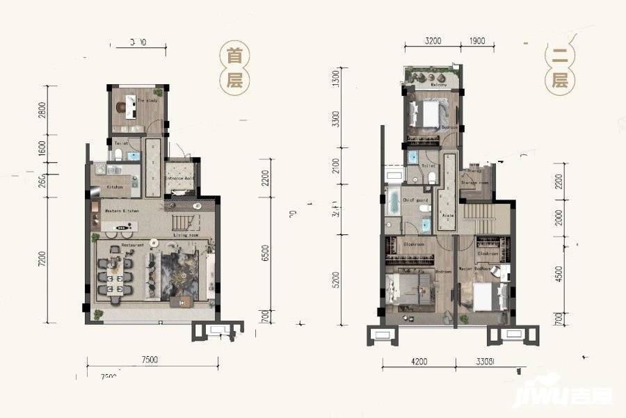 远洋朗基国宾御府4室2厅3卫173㎡户型图