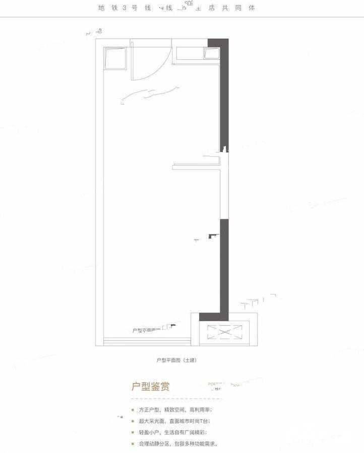 万科缇香荟1室0厅1卫30㎡户型图