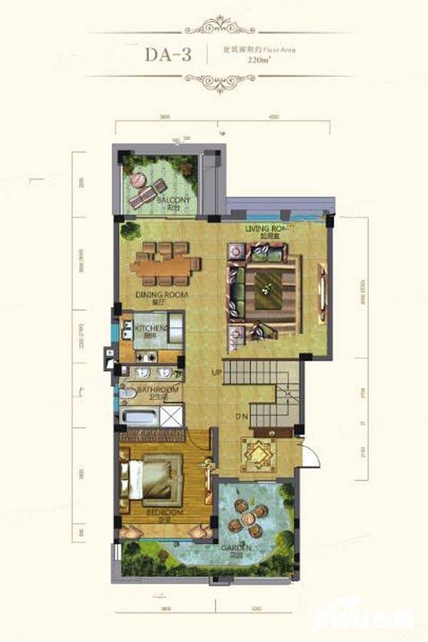 融创长滩壹号4室3厅3卫220㎡户型图