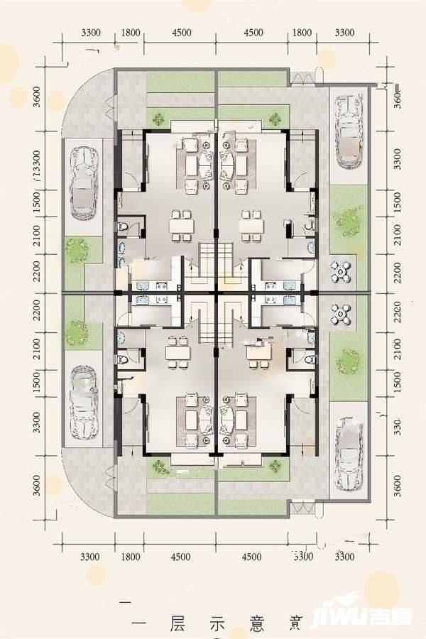 杜鹃城千万间4室2厅6卫167.3㎡户型图